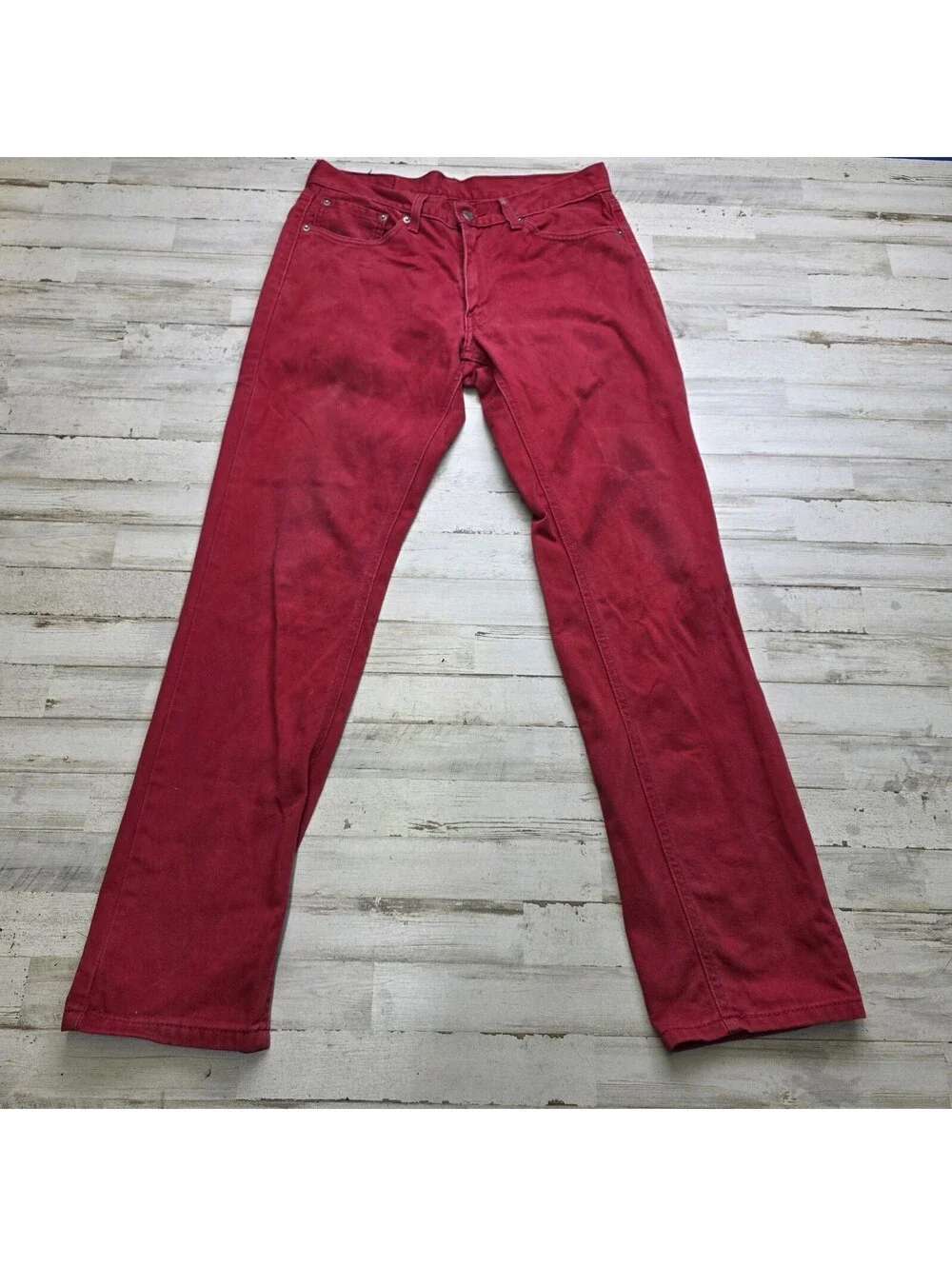 Levis Jeans Men 32x34 (ACTUAL 32x32) Red 541 Athletic Taper Cotton Denim
